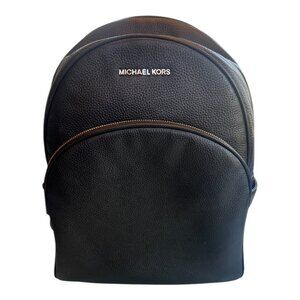 Michael Kors Large Backpack, Black Pebble Leather w/ gold accent